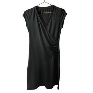 Athleta Sangria Nectar Black Wrap Mini Athletic Dress Size ST